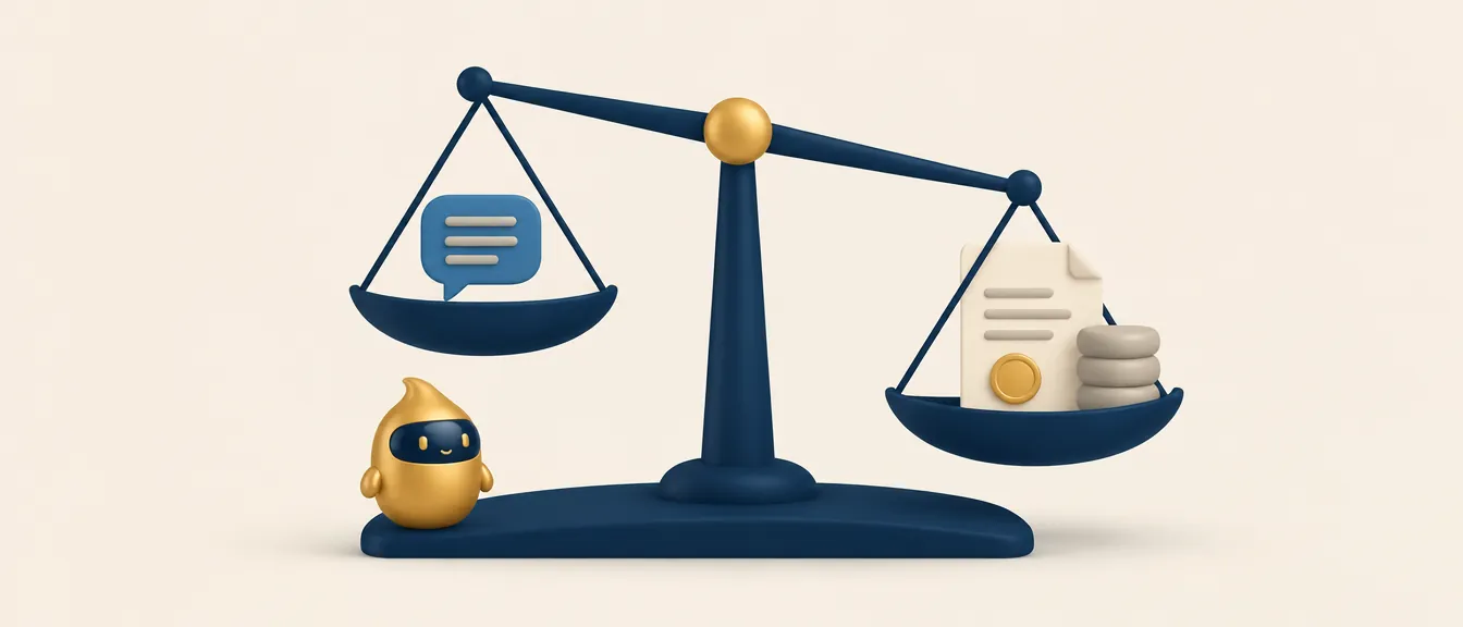 Balanza que pesa una respuesta a una reseña negativa frente a una sanción de protección de datos